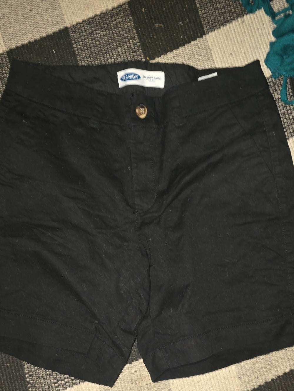 Old Navy Black Button-Front Linen-Blend Shorts